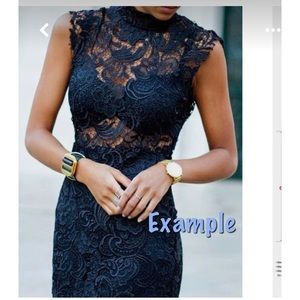 Black elegant lacy dress / gentle used / stretchy